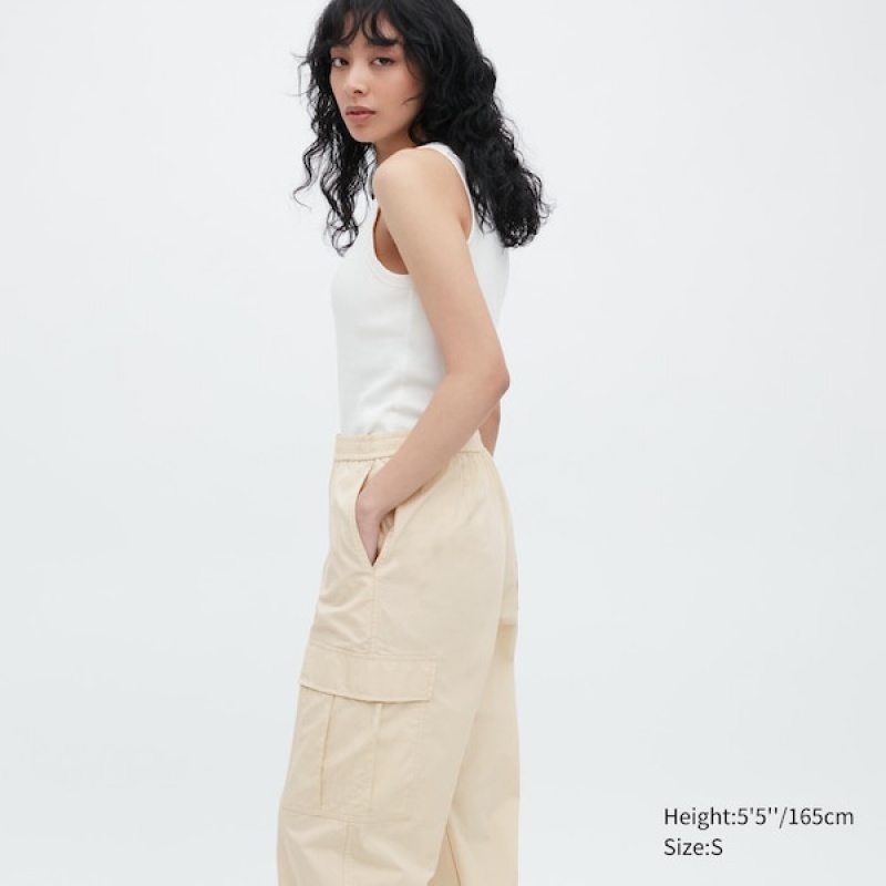 Uniqlo Easy Cargo Bukser Dame Beige | 1764-PNXVD