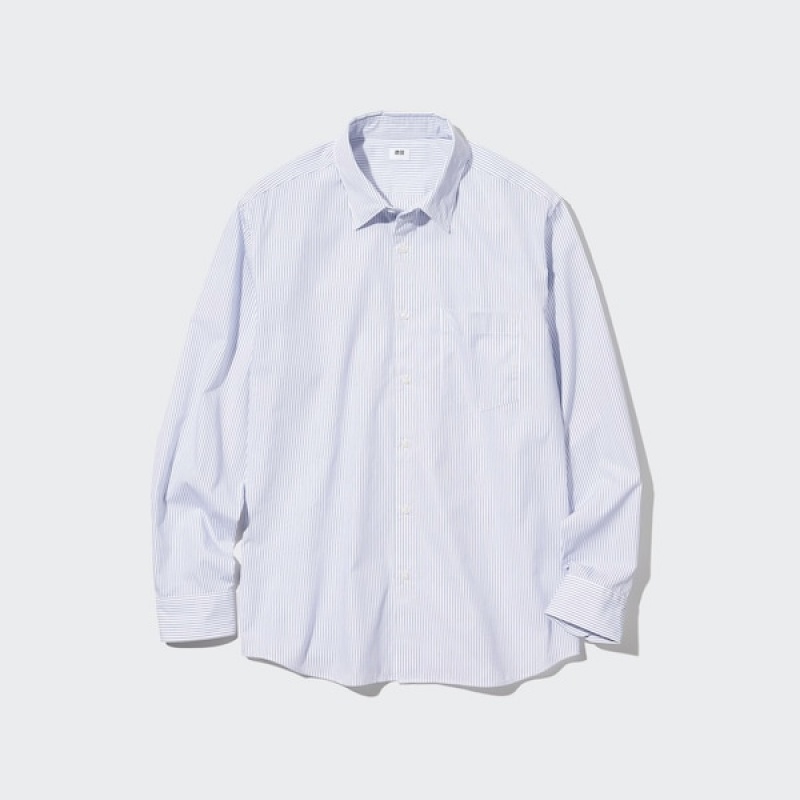 Uniqlo Extra Fine Bomulds Broadcloth Long-Sleeve Skjorte Dame Hvide | 8713-IBTYO