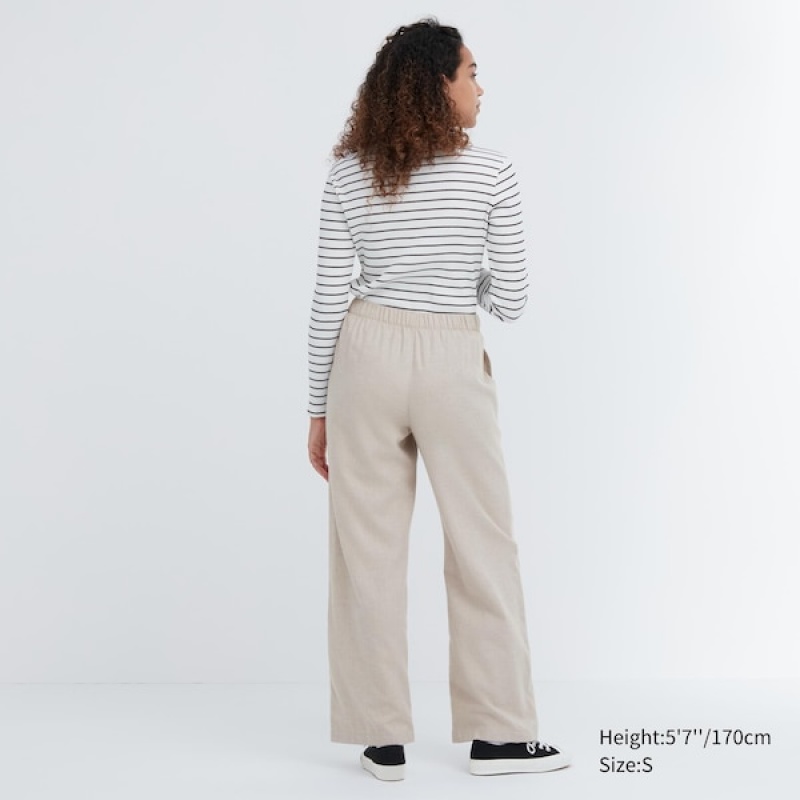 Uniqlo Flannel Bukser Dame Beige | 2583-YGSME