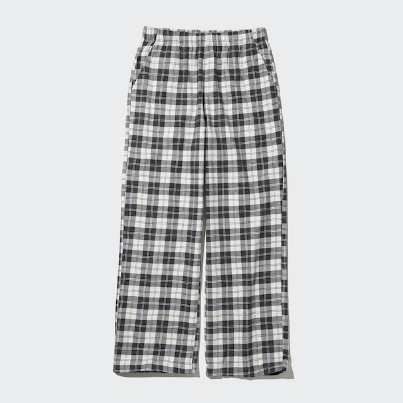 Uniqlo Flannel Bukser Dame Hvide | 4387-BDAOZ