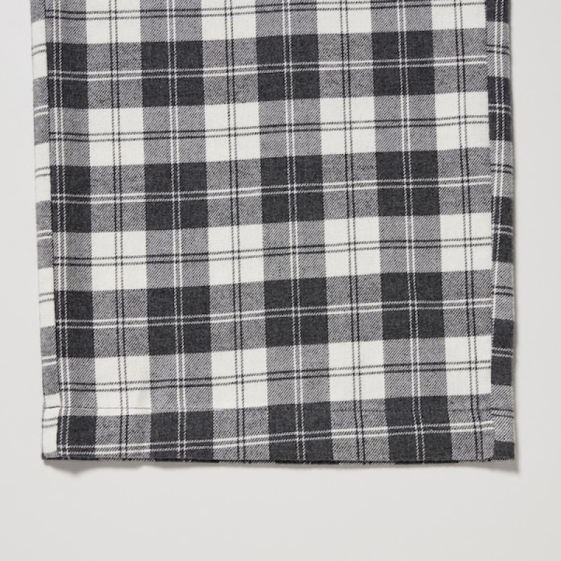 Uniqlo Flannel Bukser Dame Hvide | 4387-BDAOZ