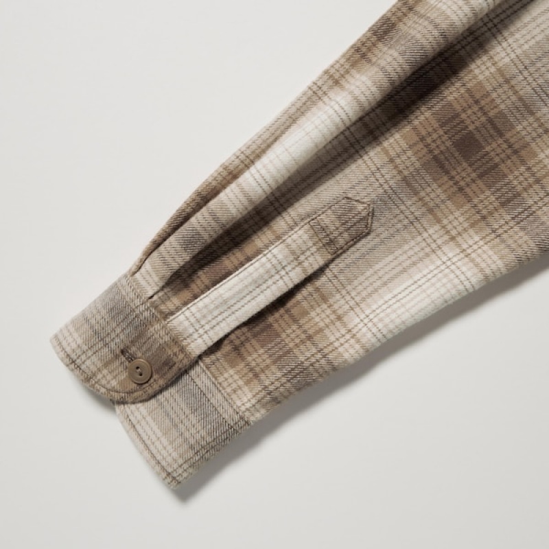 Uniqlo Flannel Checked Long-Sleeve Skjorte Herre Kobber | 5639-WHFYX