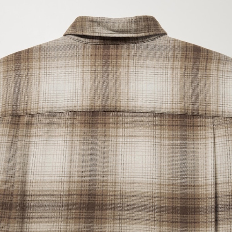 Uniqlo Flannel Checked Long-Sleeve Skjorte Herre Kobber | 5639-WHFYX