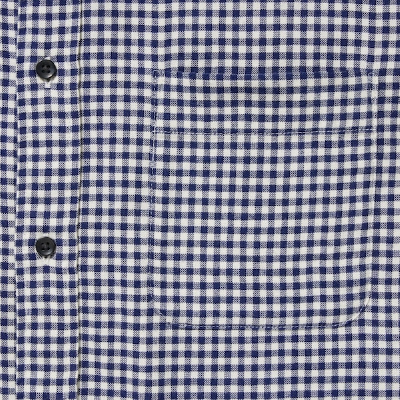 Uniqlo Flannel Checked Long-Sleeve Skjorte Herre Blå | 4281-ALVSF