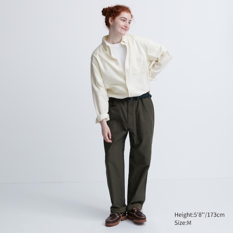 Uniqlo Flannel Long-Sleeve Skjorte Dame Hvide | 0217-KCIOT