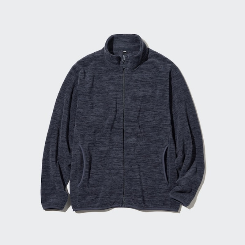 Uniqlo Fleece Full-Zip Long-Sleeve jackets Herre Mørkeblå | CMSYUB-258