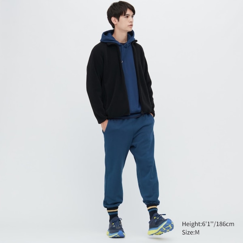 Uniqlo Fleece Long-Sleeve Full-Zip jackets Herre Mørkeblå | QUYDKR-304