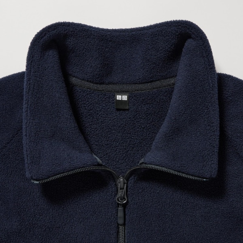 Uniqlo Fleece Long-Sleeve Full-Zip jackets Herre Mørkeblå | QUYDKR-304