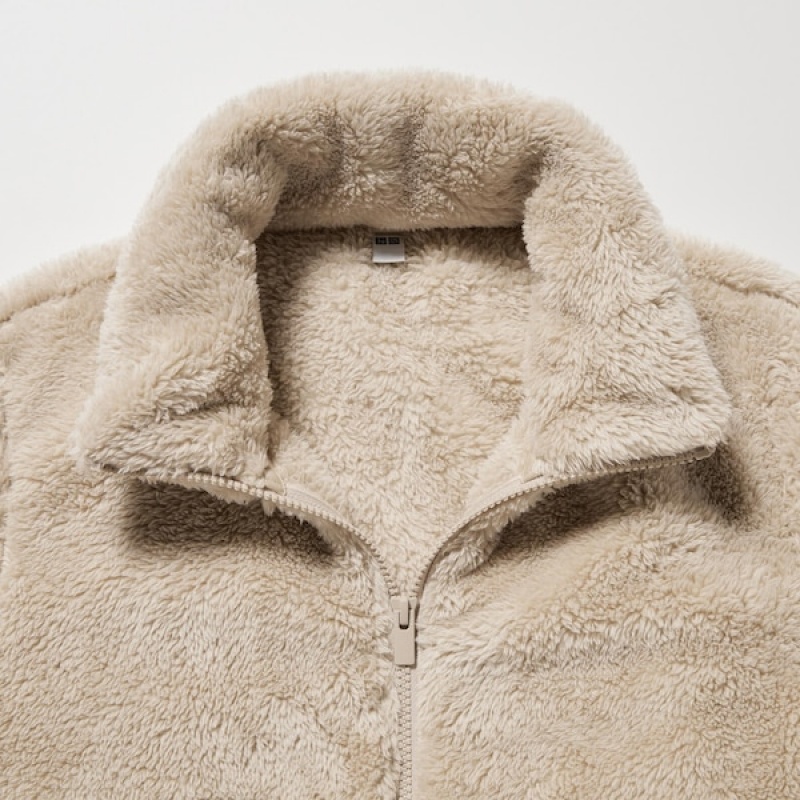 Uniqlo Fluffy Yarn Fleece Full-Zip jackets Dame Sort | 5947-HQJAL