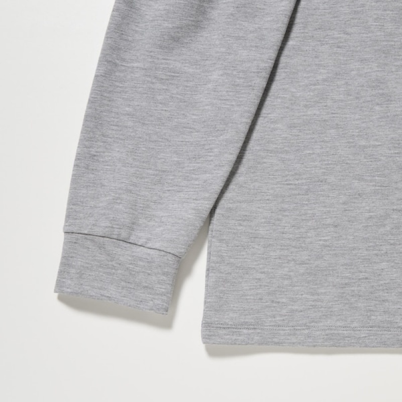 Uniqlo HEATTECH Bomulds Crew Neck T Shirts Herre Grå | 5320-YSVWZ