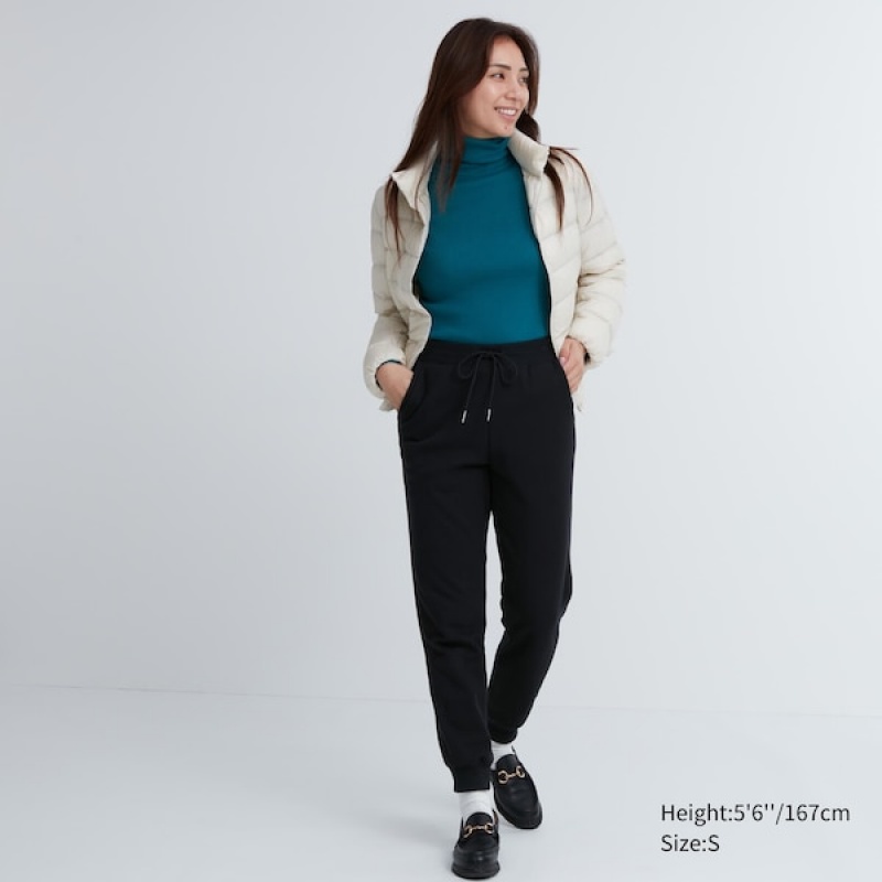 Uniqlo HEATTECH Pile-Forede Joggingbukser Dame Sort | 7265-TFJKR