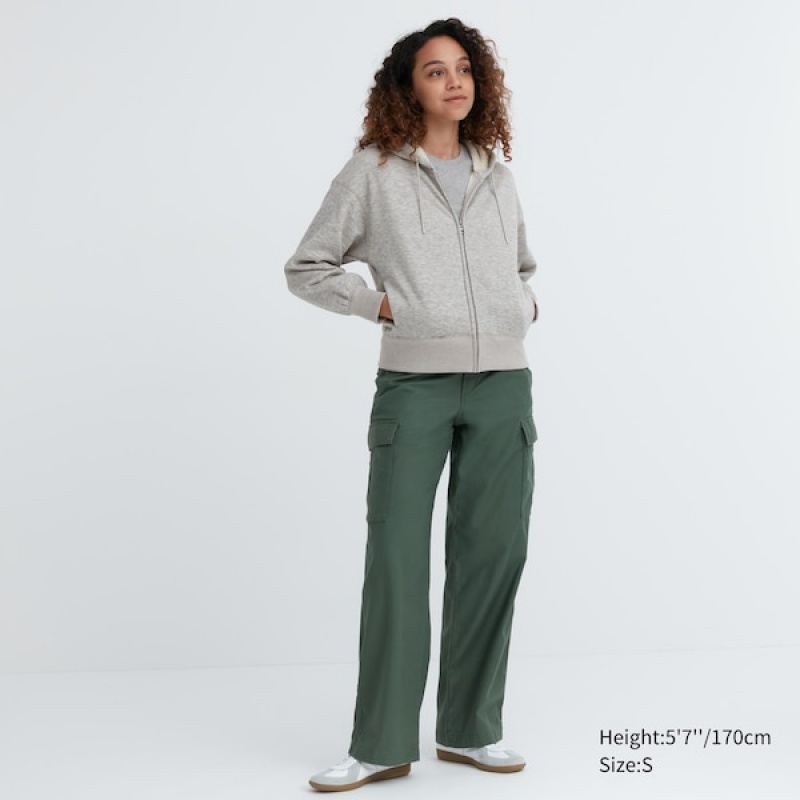 Uniqlo HEATTECH Pile-Forede Sweat Full-Zip Hættetrøje Dame Grå | 1743-QMGSW