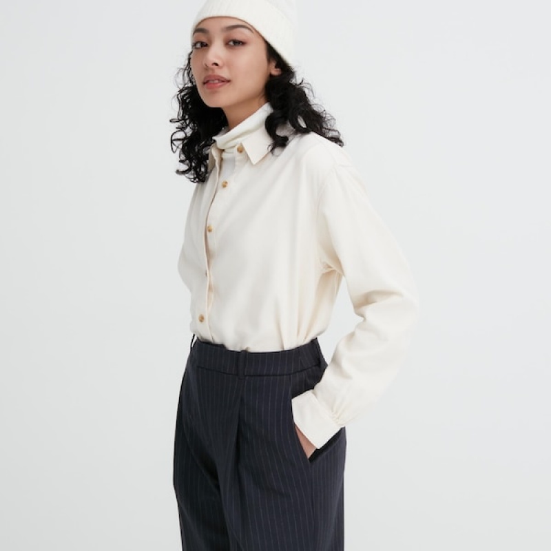 Uniqlo HEATTECH Plisseret Tapered Bukser Dame Mørkeblå | 0471-EBUXW