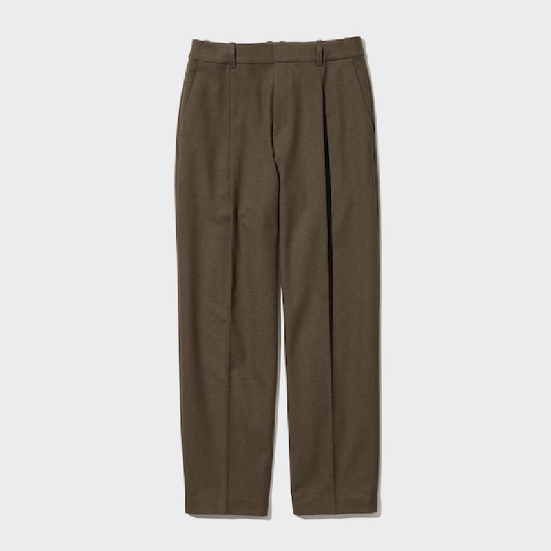 Uniqlo HEATTECH Plisseret Tapered Bukser Dame Olivengrøn | 3896-PALXG