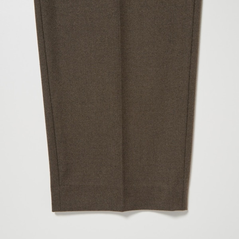 Uniqlo HEATTECH Plisseret Tapered Bukser Dame Olivengrøn | 3896-PALXG