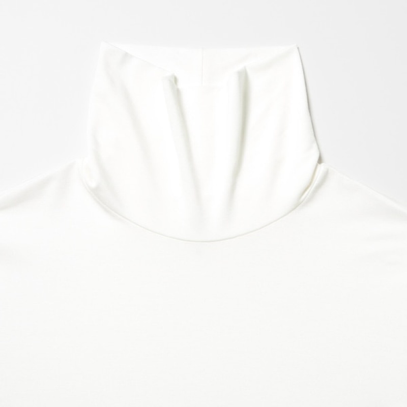 Uniqlo HEATTECH Turtleneck Long-Sleeve T Shirts Dame Hvide | 5207-SPUKD