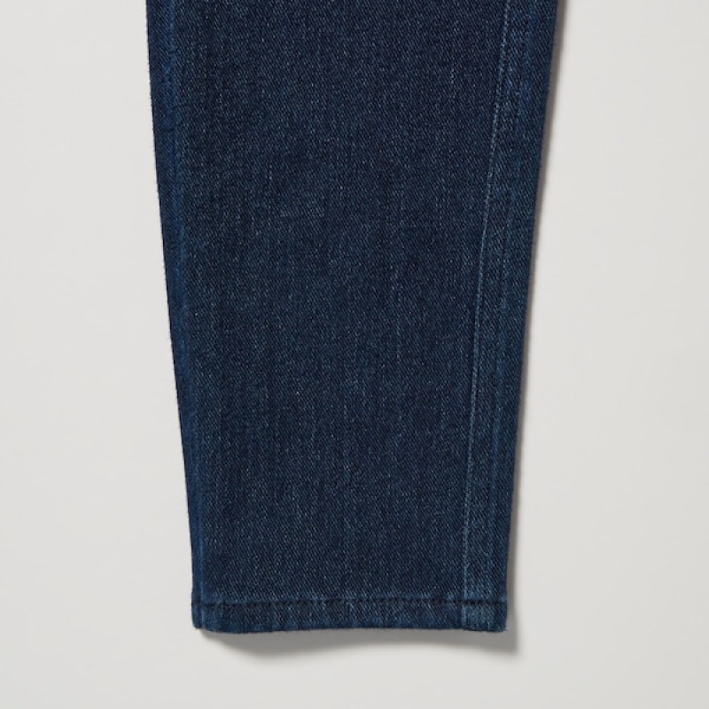 Uniqlo HEATTECH Ultra Stretch High-Rise Denim Leggings Bukser Dame Blå | 4819-IKRFP