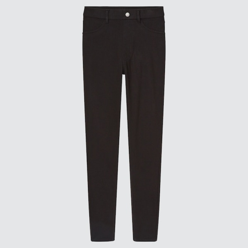 Uniqlo HEATTECH Ultra Stretch High-Rise Leggings Bukser Dame Sort | 1395-TBWRZ