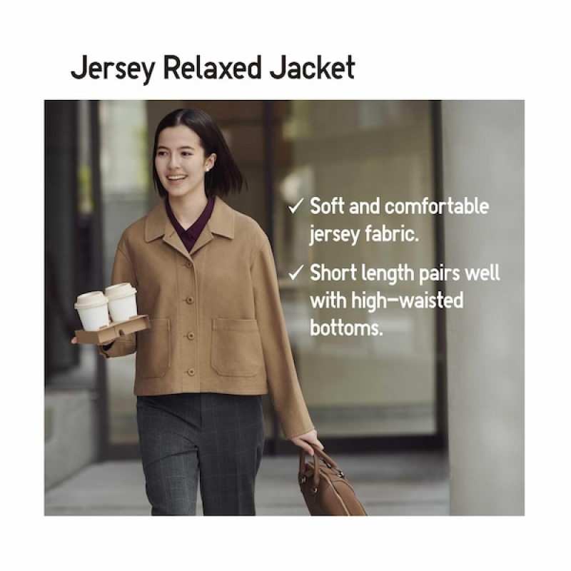 Uniqlo Jersey Relaxed jackets Dame Olivengrøn | 7234-TYAKJ