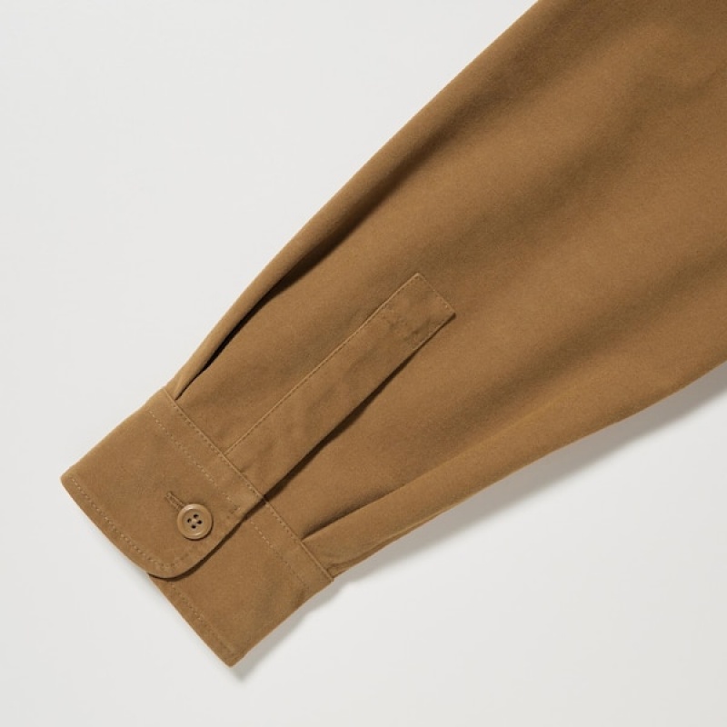 Uniqlo Jersey Utility Long-Sleeve Overtrøje Herre Brune | 2768-YIFNG