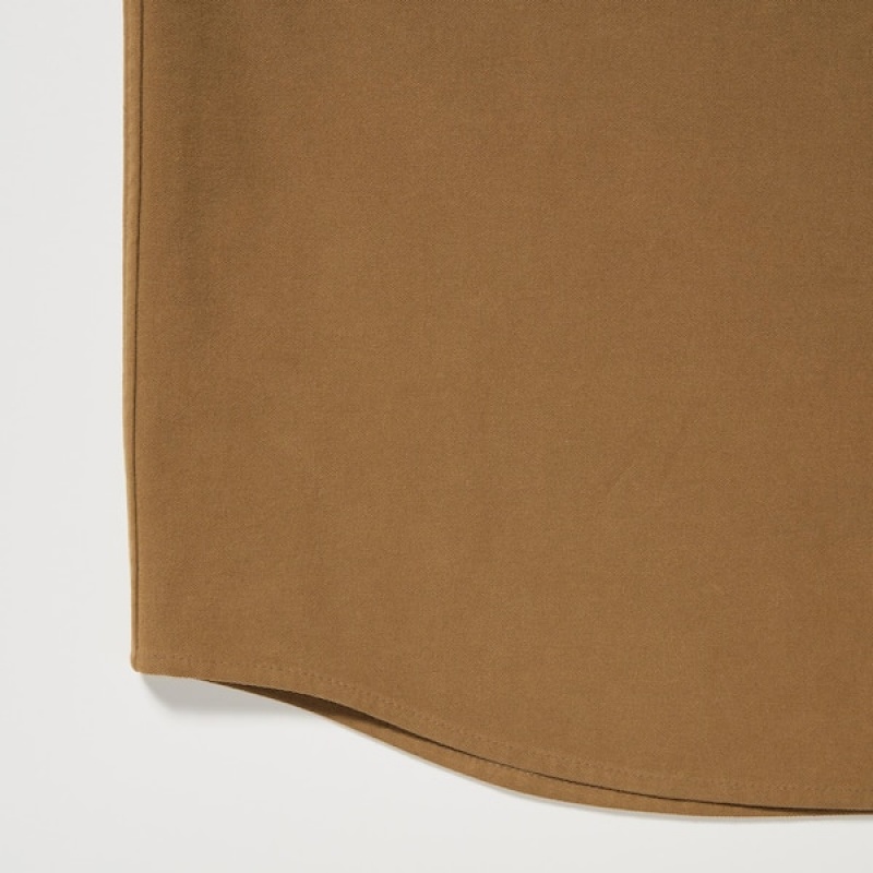 Uniqlo Jersey Utility Long-Sleeve Overtrøje Herre Brune | 2768-YIFNG