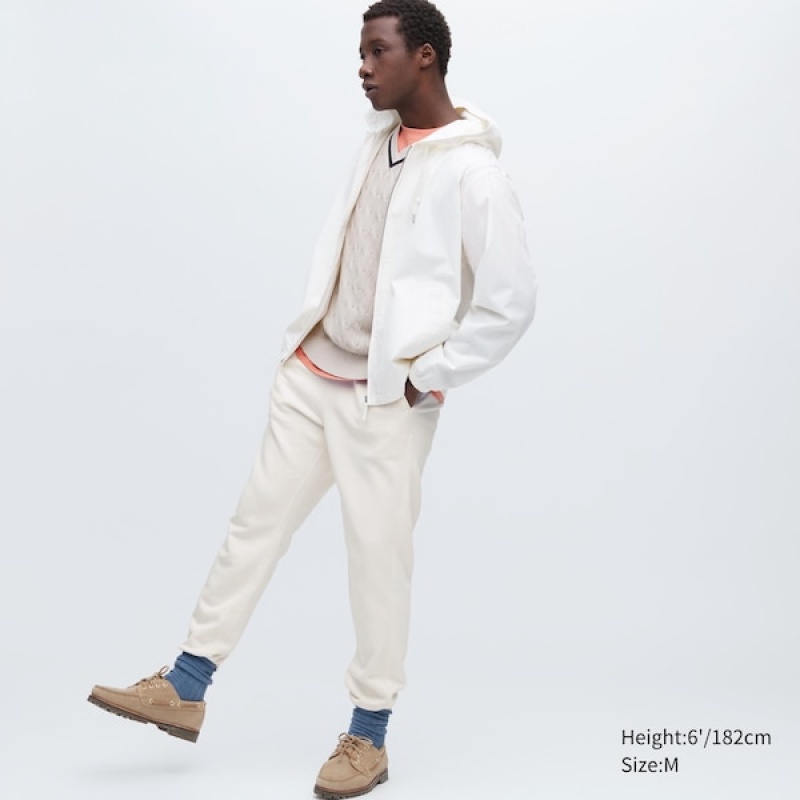 Uniqlo Joggingbukser Herre Hvide | 8419-PWHYB