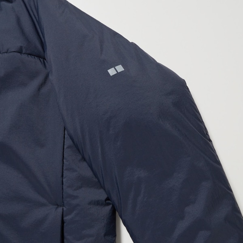 Uniqlo Light Warm Polstret Parka Herre Mørkeblå | ZMJXUW-596