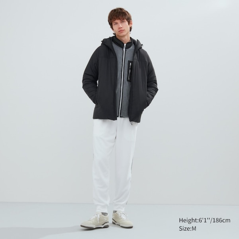 Uniqlo Light Warm Polstret Parka Herre Sort | OCSWNK-809