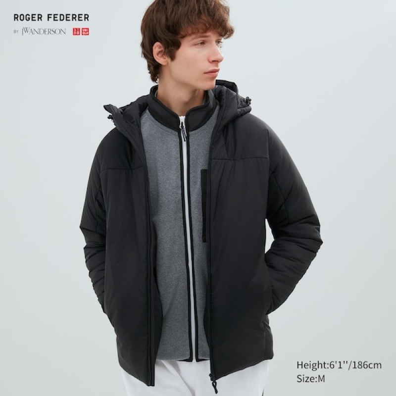 Uniqlo Light Warm Polstret Parka Herre Sort | OCSWNK-809