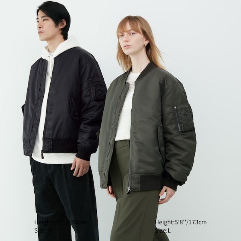 Uniqlo MA-1 Blouson jackets Herre Grøn | QUYVOP-290