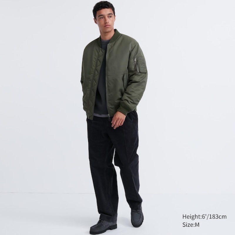 Uniqlo MA-1 Blouson jackets Herre Grøn | QUYVOP-290