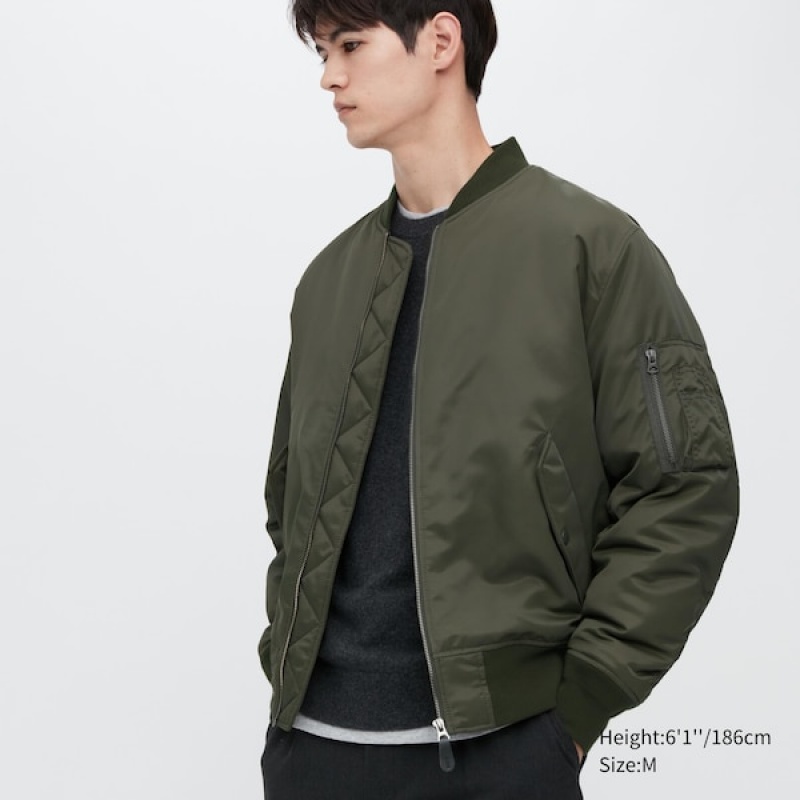 Uniqlo MA-1 Blouson jackets Herre Olivengrøn | 0659-ULMBG