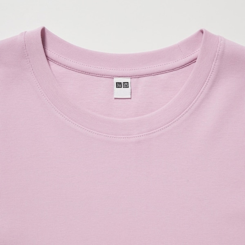 Uniqlo Mini Kort-Sleeve T Shirts Dame Lyserød | 1456-AOZKN