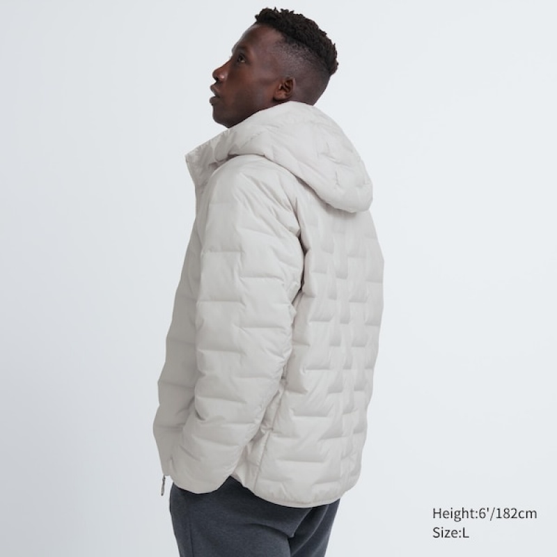 Uniqlo PUFFTECH Parka Herre Hvide | MNPLSJ-461