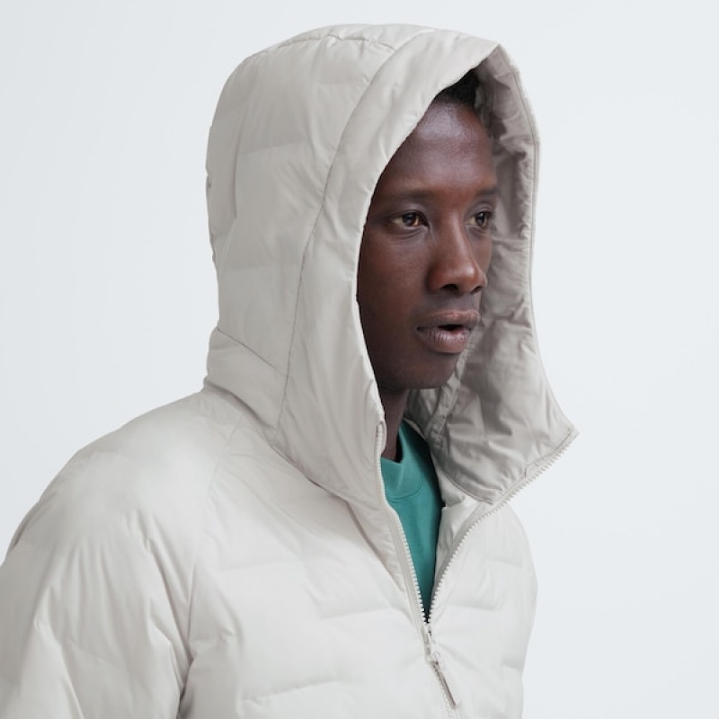 Uniqlo PUFFTECH Parka Herre Hvide | MNPLSJ-461