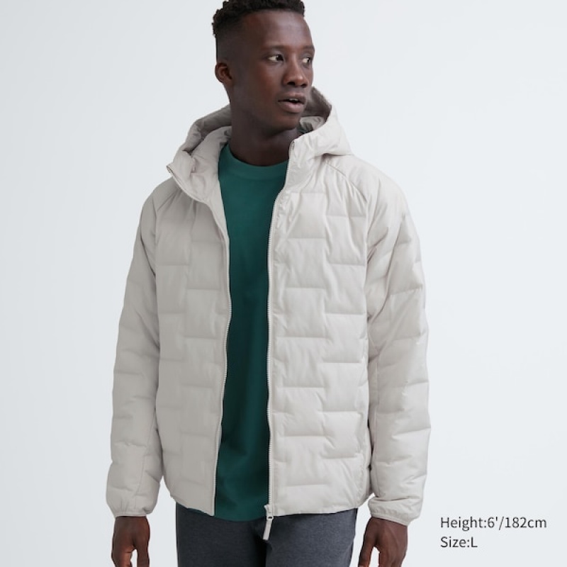 Uniqlo PUFFTECH Parka Herre Hvide | MNPLSJ-461