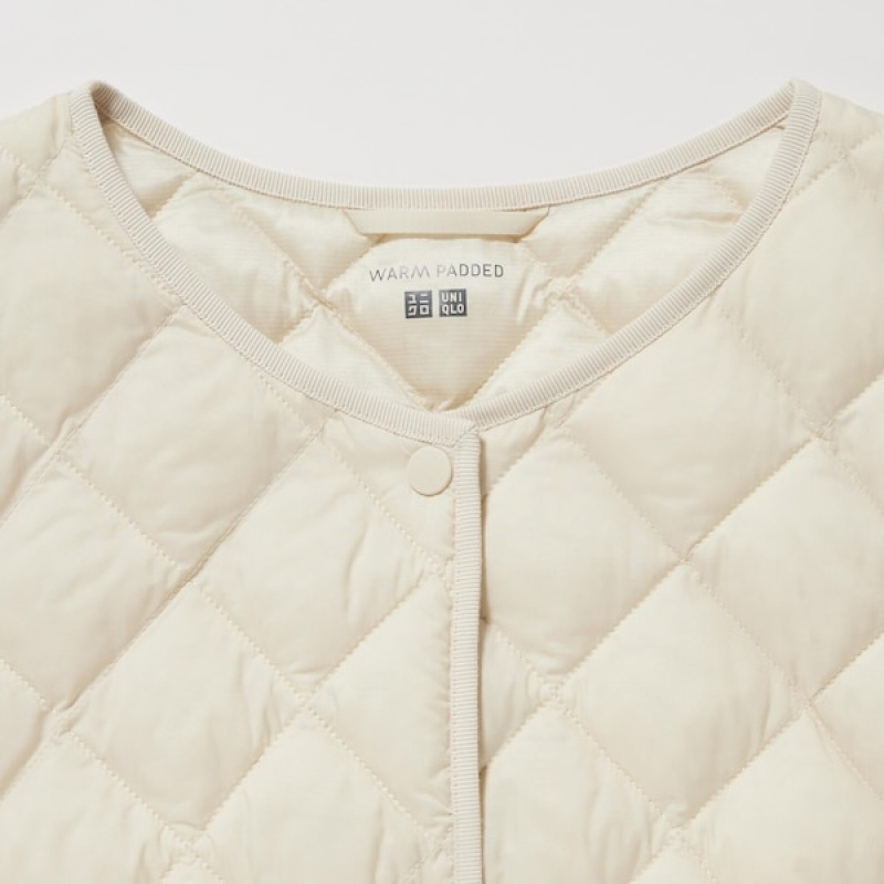 Uniqlo PUFFTECH Quiltet jackets Dame Hvide | 7692-UWPJT