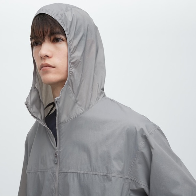 Uniqlo Pocketable UV Protection 3D Cut Parka Herre Grå | 0526-EZLIG