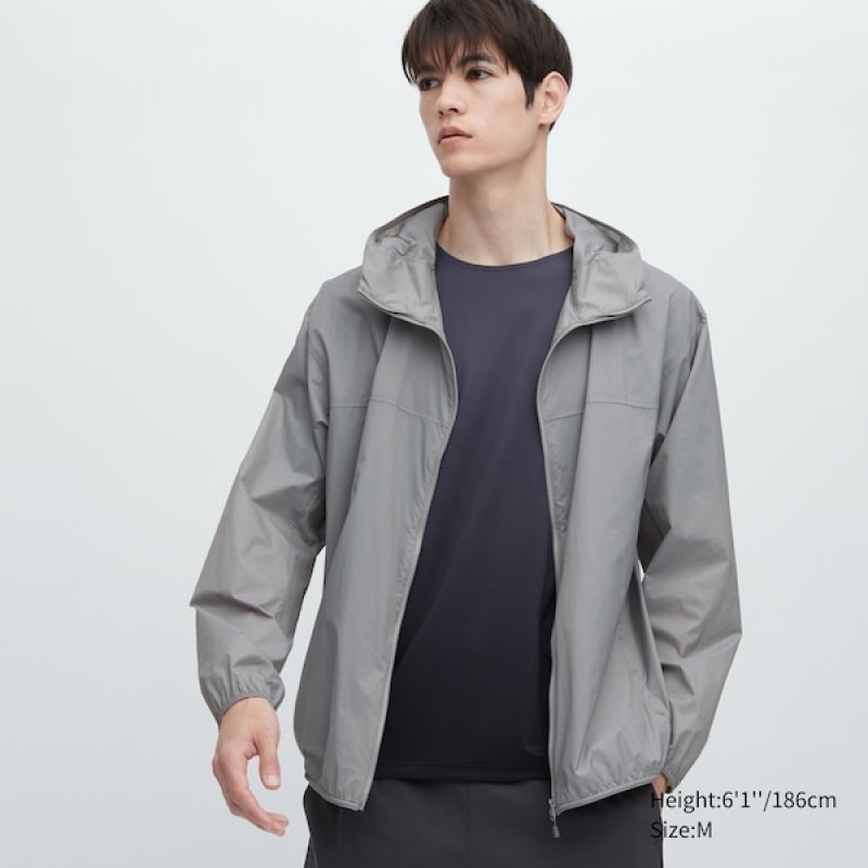 Uniqlo Pocketable UV Protection 3D Cut Parka Herre Grå | 0526-EZLIG