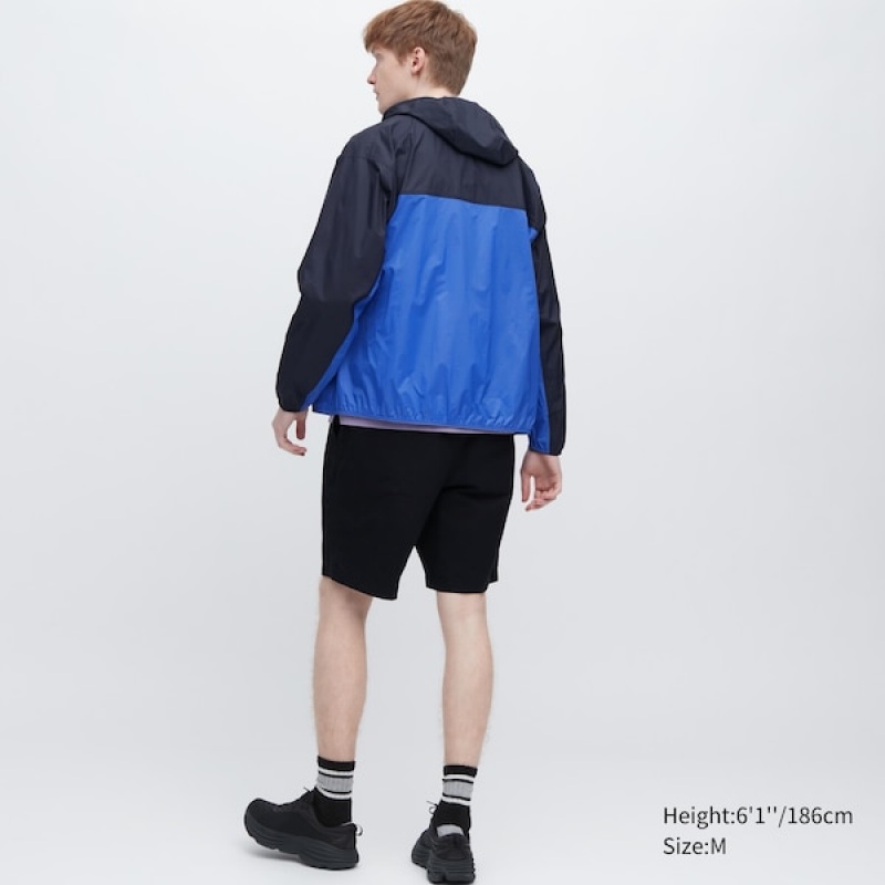 Uniqlo Pocketable UV Protection 3D Cut Parka Herre Blå | ITLEZX-745