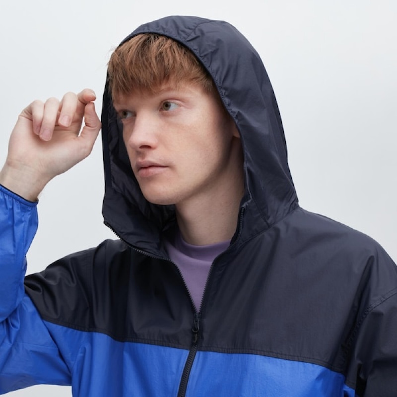 Uniqlo Pocketable UV Protection 3D Cut Parka Herre Blå | ITLEZX-745