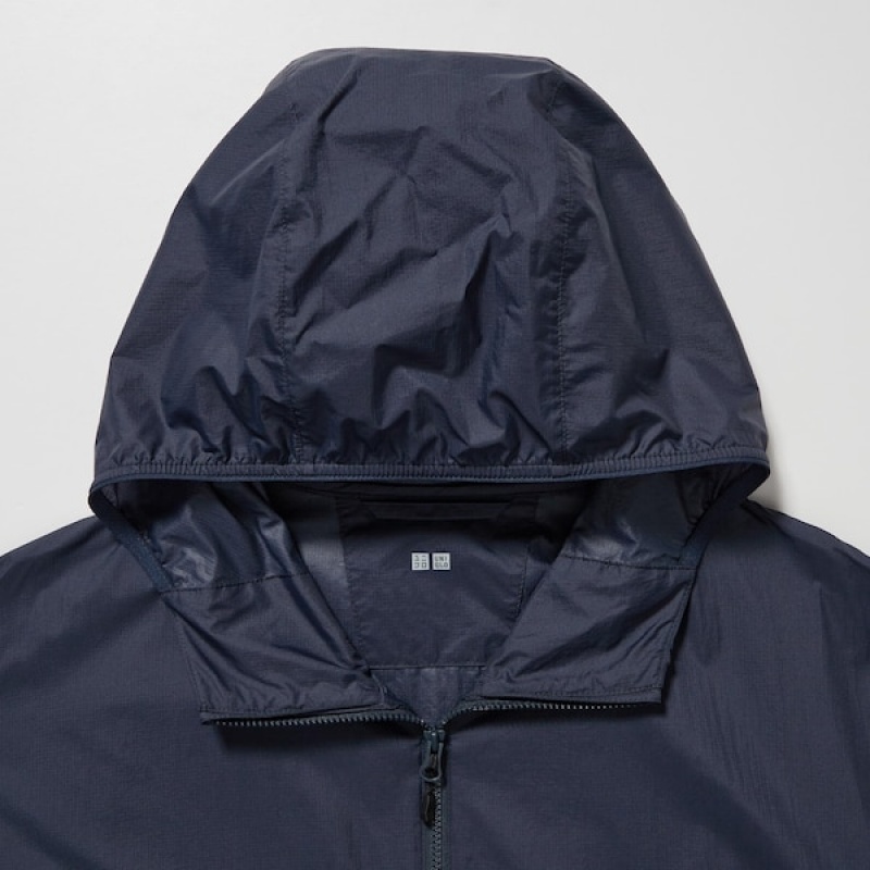 Uniqlo Pocketable UV Protection 3D Cut Parka Herre Blå | ITLEZX-745