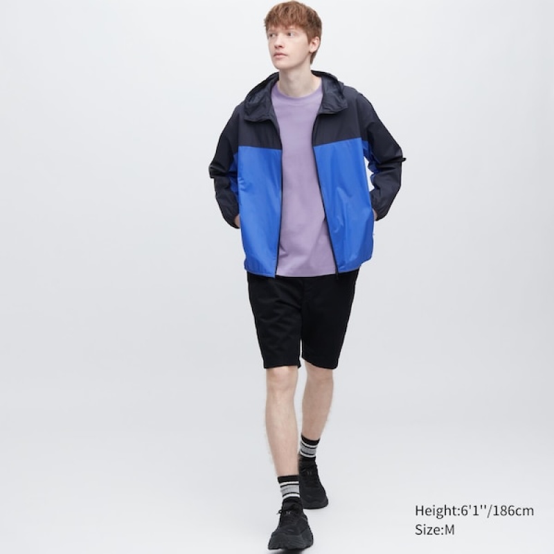 Uniqlo Pocketable UV Protection 3D Cut Parka Herre Blå | ITLEZX-745