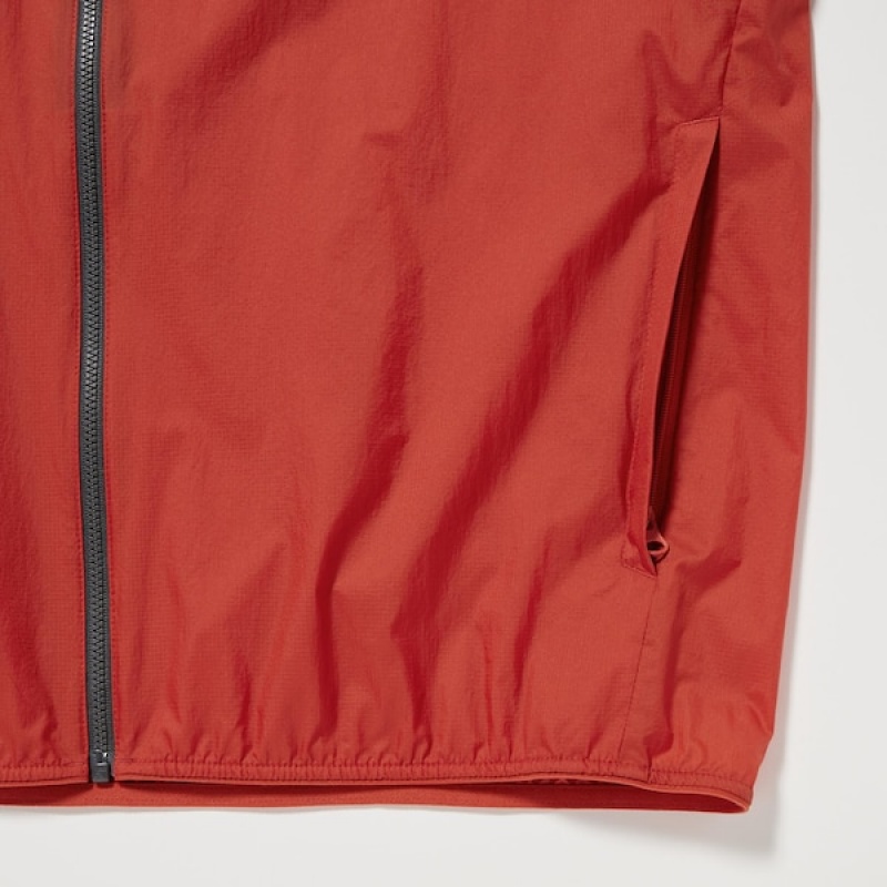 Uniqlo Pocketable UV Protection 3D Cut Parka Herre Rød | DPLVRJ-258