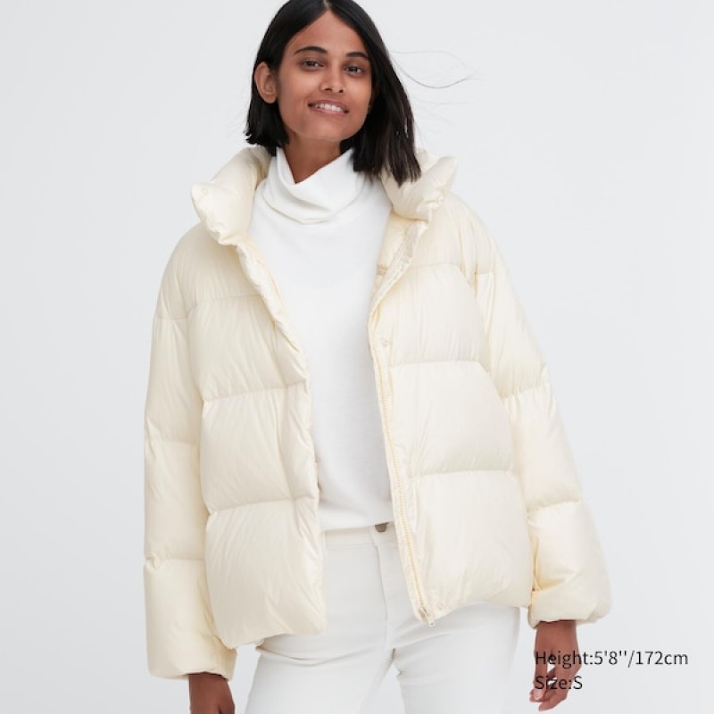 Uniqlo Powder Soft Down jackets Dame Hvide | 8349-SKUFM