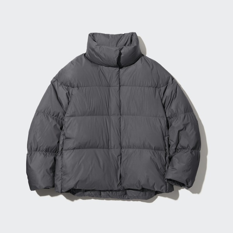 Uniqlo Powder Soft Down jackets Dame Mørkegrå | 3687-FMTQC