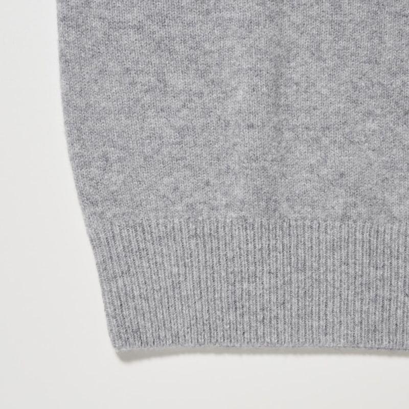 Uniqlo Premium Lambswool Crew Neck Long-Sleeve Trøjer Dame Grå | 2970-SCXNZ