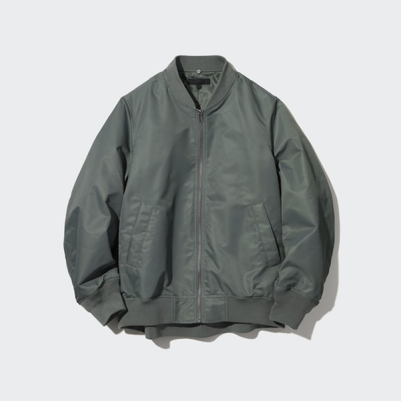 Uniqlo Ribbet Blouson jackets Dame Olivengrøn | 6734-FALUD