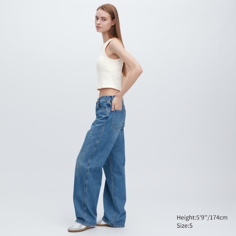 Uniqlo Ribbet Cropped Uden Ærmer Bra Toppe Dame Hvide | 3540-AHEGW