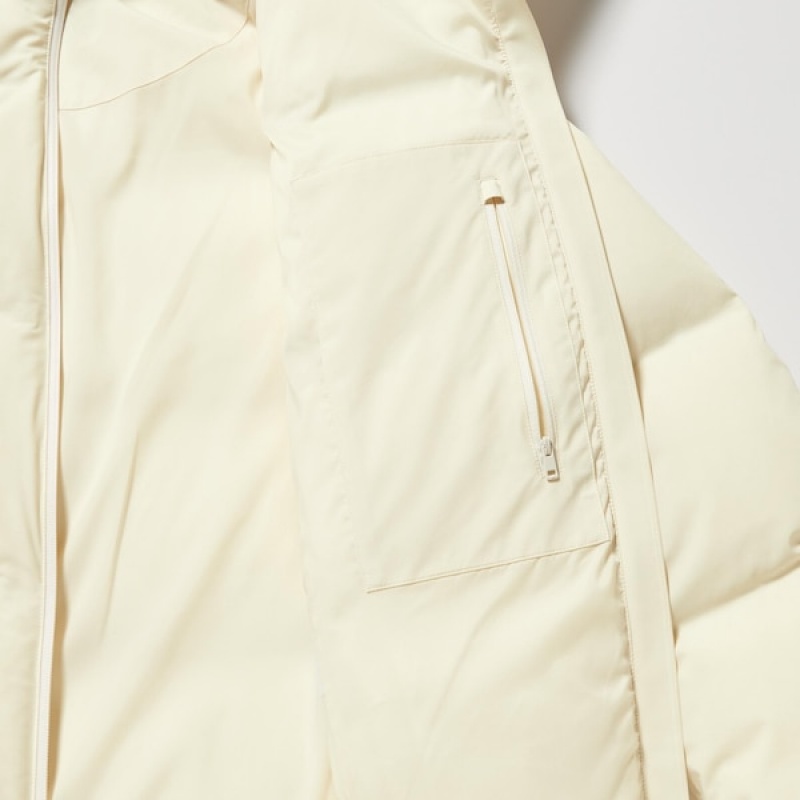 Uniqlo Seamless Down Parka Dame Hvide | 3601-VJQBK